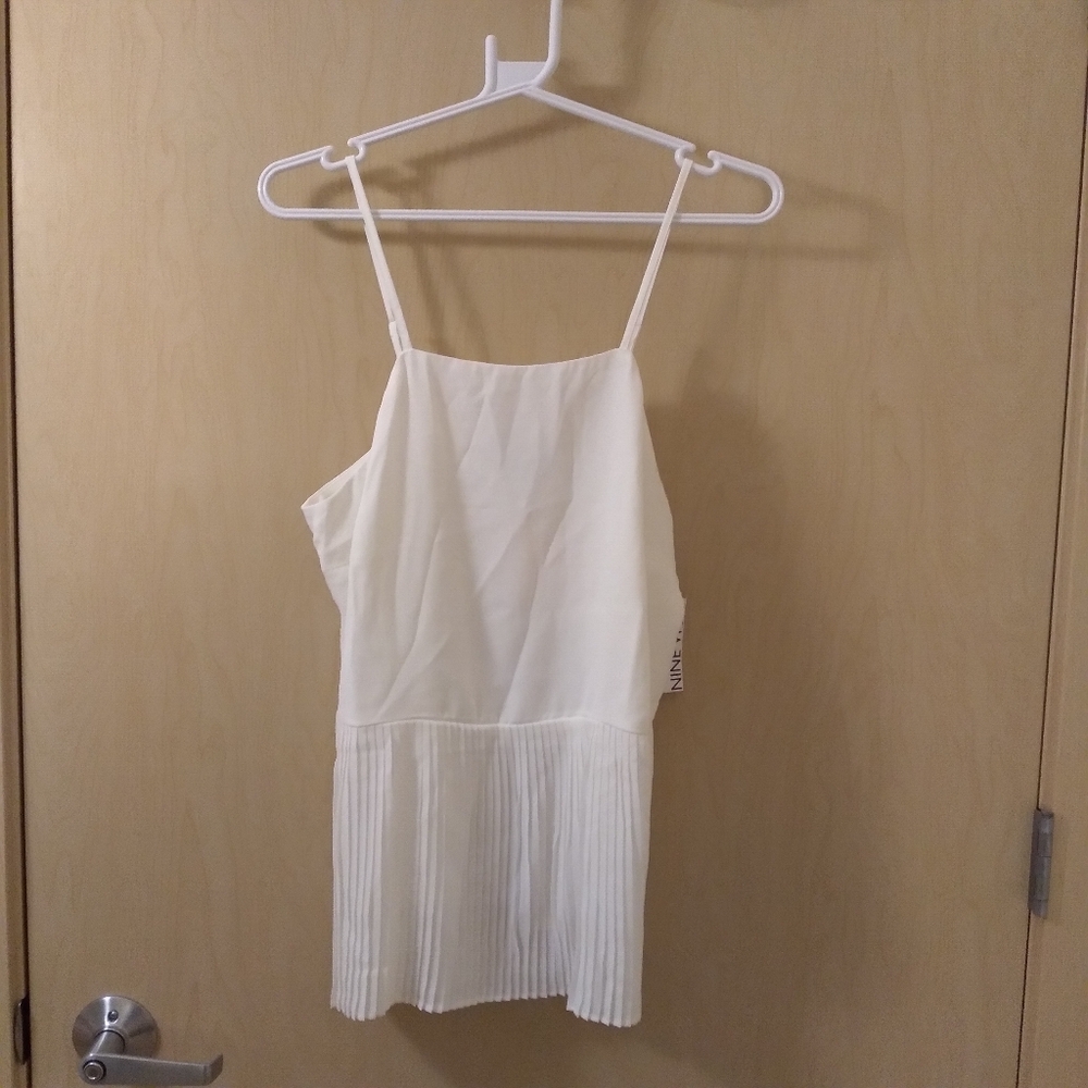 NWT Nine West Ivory Pleated Cami Top (S)